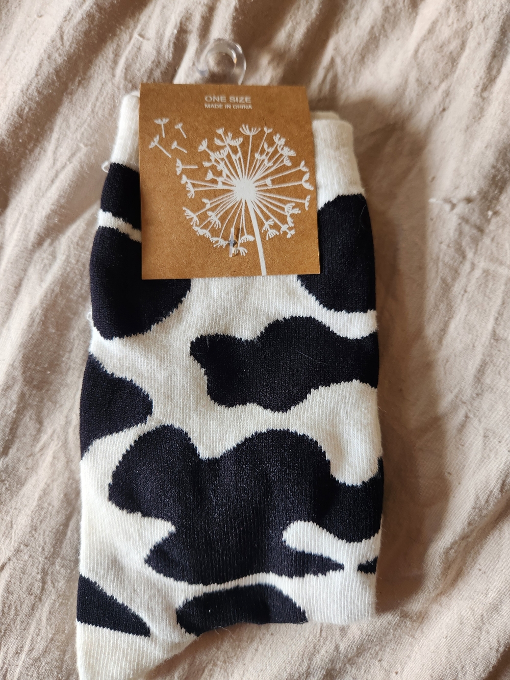 💕5/$25 Cow Print Socks, One Size